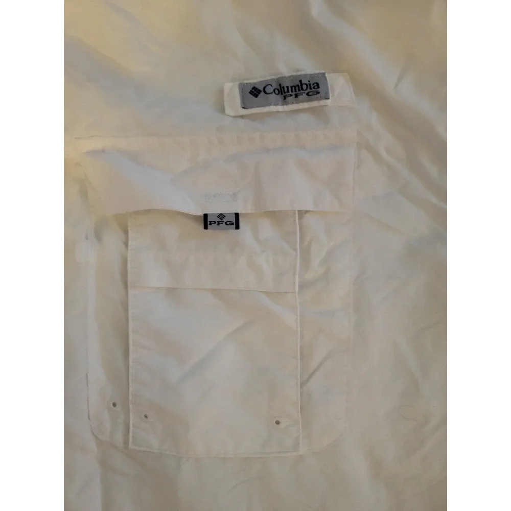 Columbia PFG Bahama Vent Fishing Shirt Mens XXL‎ White Short Sleeve Omni Shade